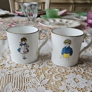 Vintage Set Of 2 Days Of The Week Mugs